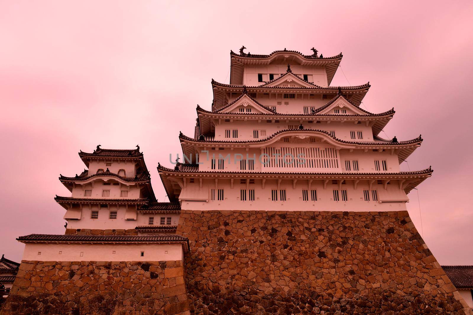 View of the Himeji castle during the winter season, Japan