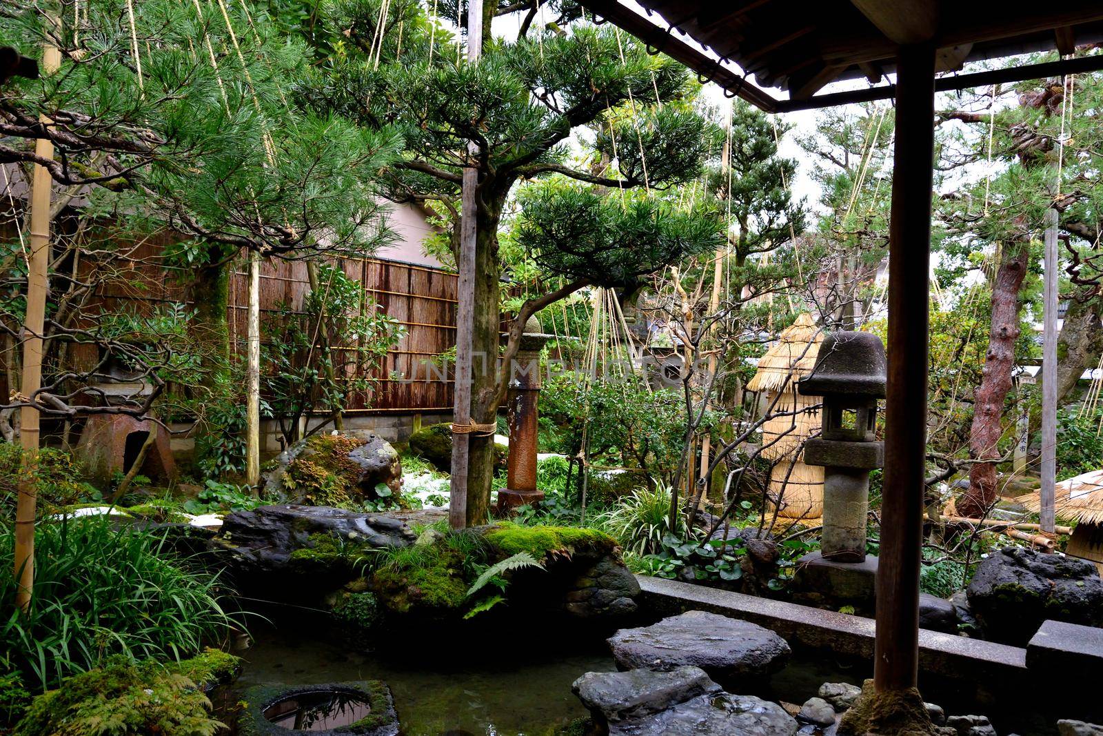 View of the garden in the Nomura samurai house by silentstock639