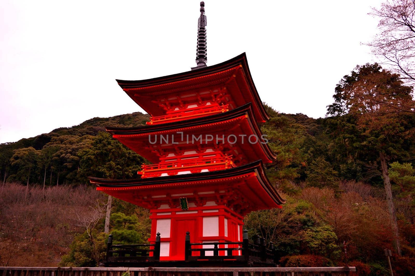 View of the wonderful pagoda Koyasu in the Kiyomizu complex by silentstock639