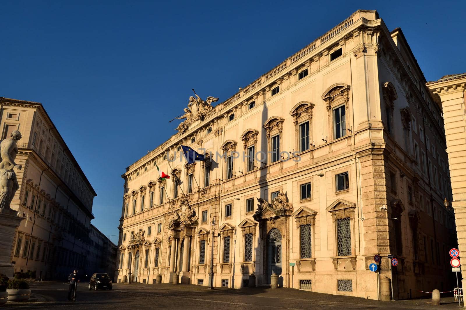 May 12th 2020, Rome, Italy: View of the Consulta Palace without tourists due to phase 2 of the lockdown