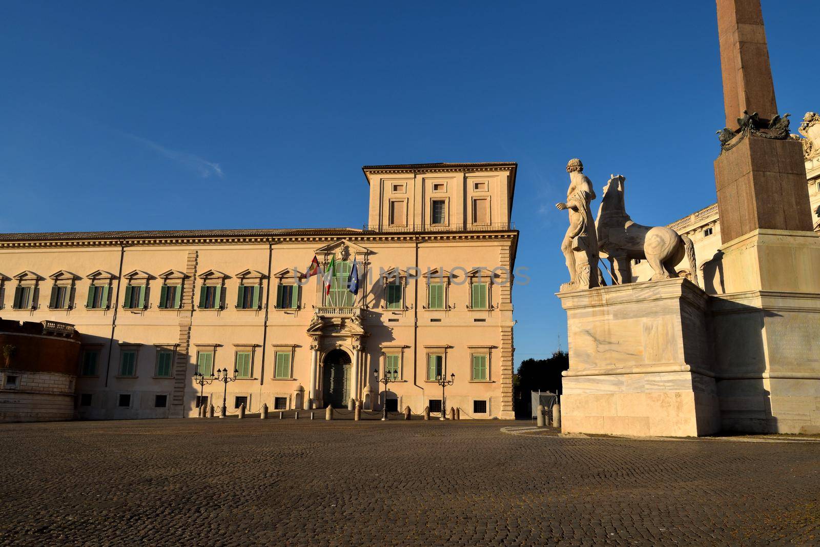 View of the Quirinale Palace closed without tourists due to phase 2 of the lockdown by silentstock639