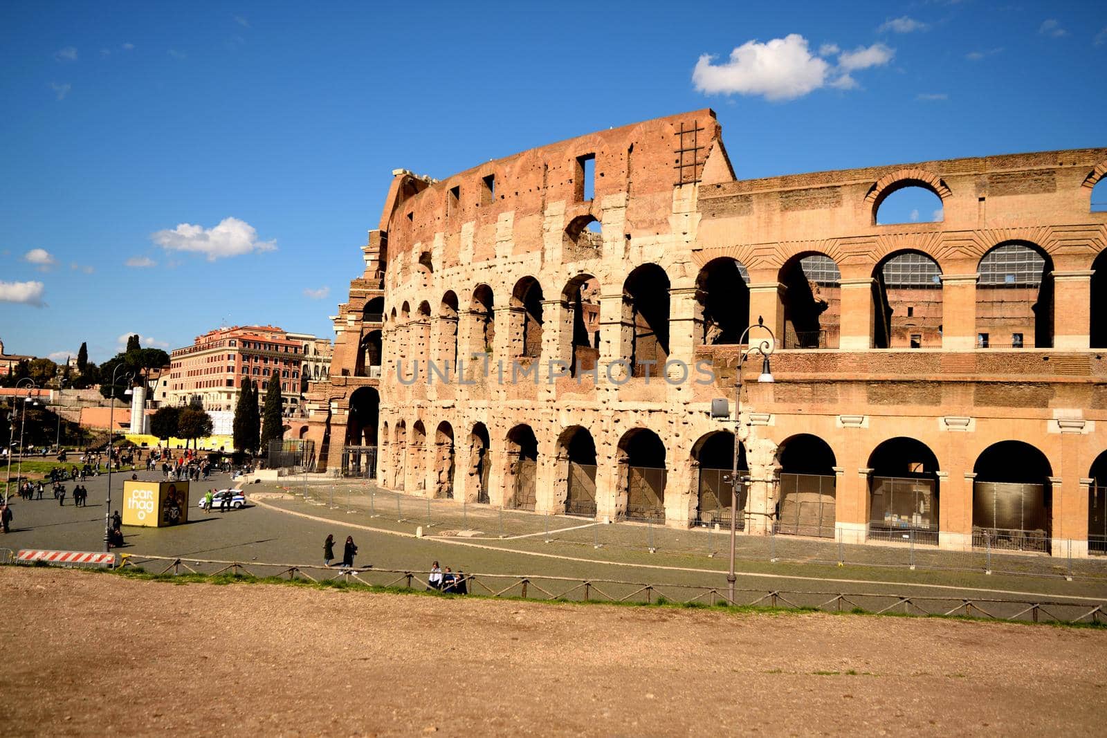 March 8th 2020, Rome, Italy: View of the Colosseum with few tourists due to the coronavirus by silentstock639