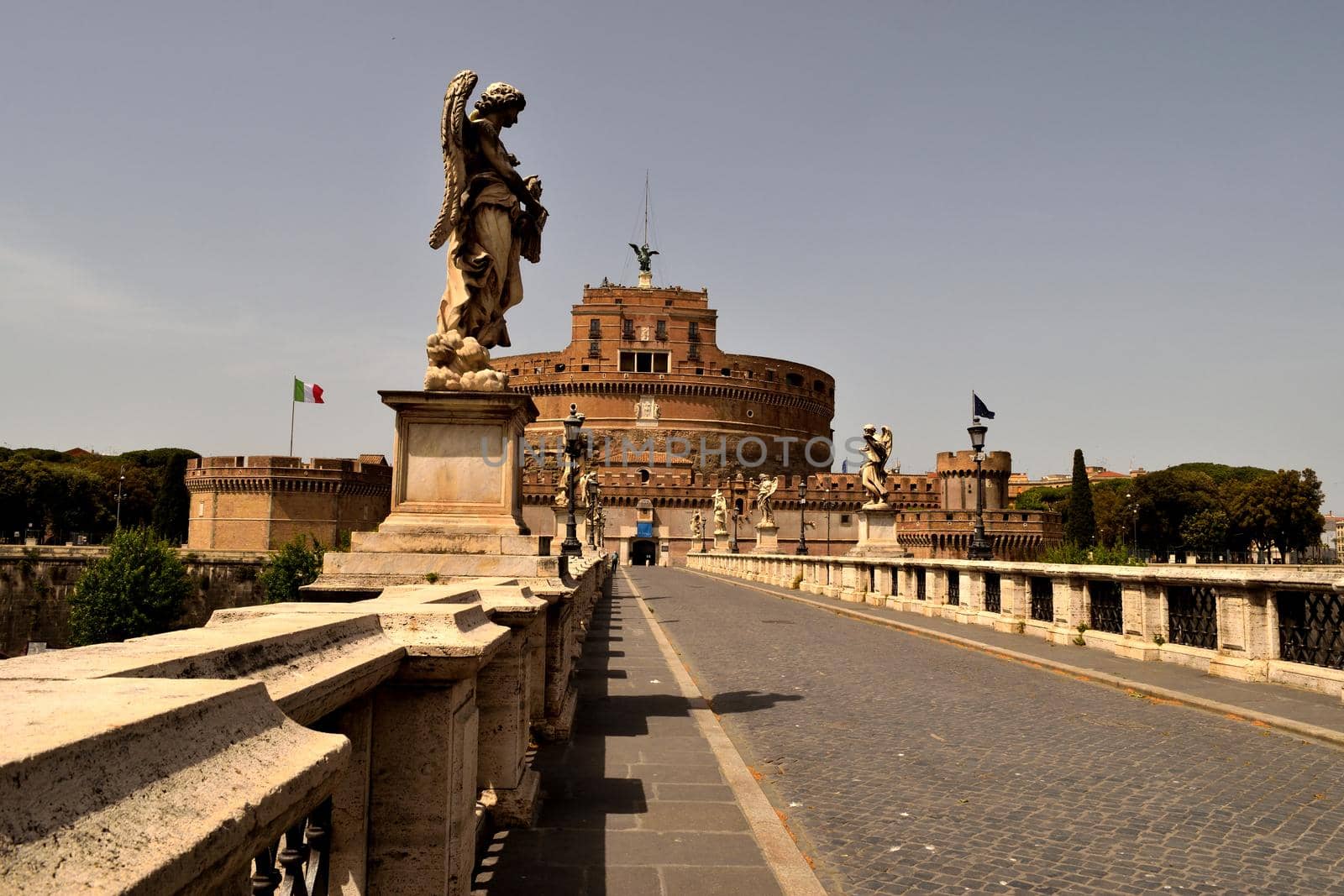 May 14th 2020, Rome, Italy: View of the Castel Sant'Angelo closed without tourists due to phase 2 of the lockdown