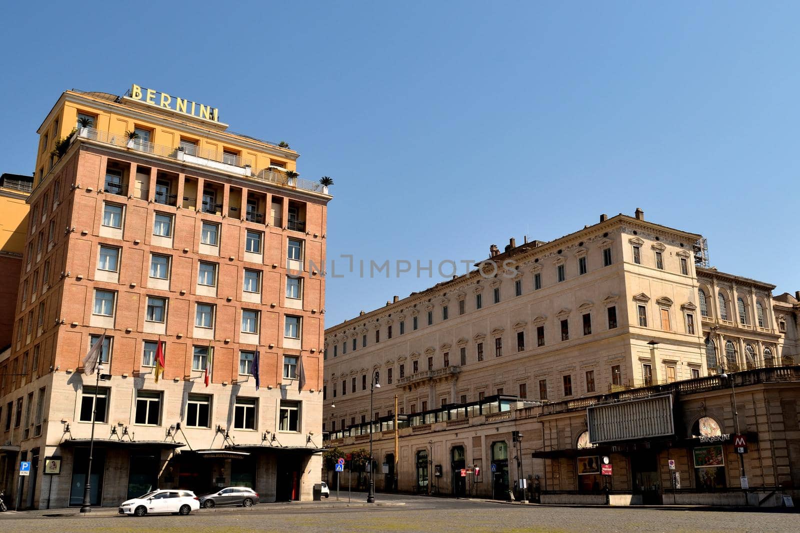 April 8th 2020, Rome, Italy: View of the Barberini Square without tourists due to the lockdown