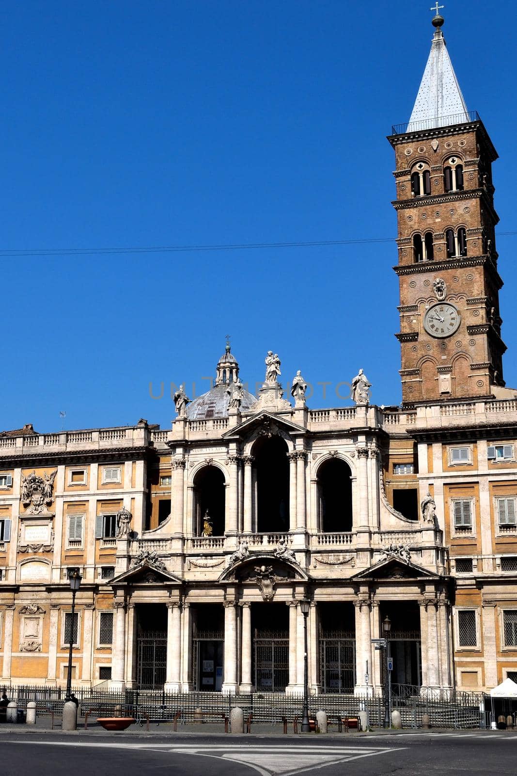 April 8th 2020, Rome, Italy: View of the Basilica di Santa Maria Maggiore without tourists due to the lockdown