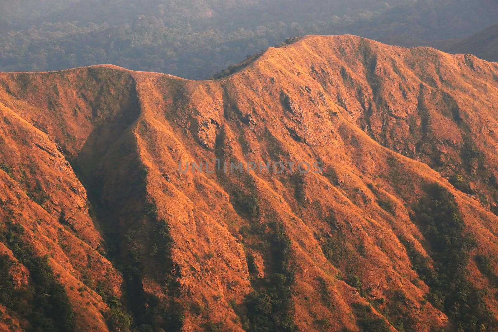 High ridges in the evening. Natural background images