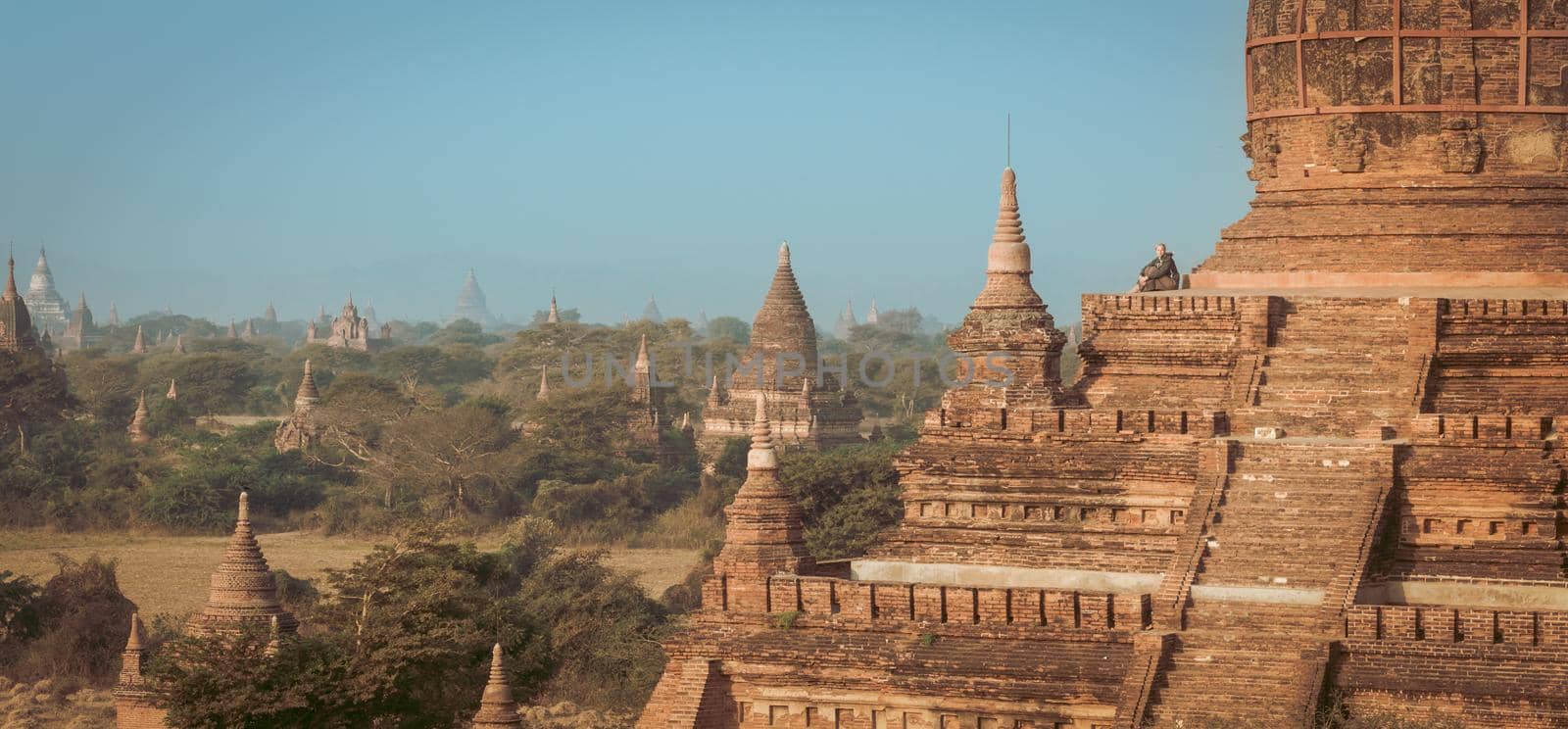 Temples of Bagan an ancient city located in the Mandalay Region of Burma, Myanmar, Asia. by kasto