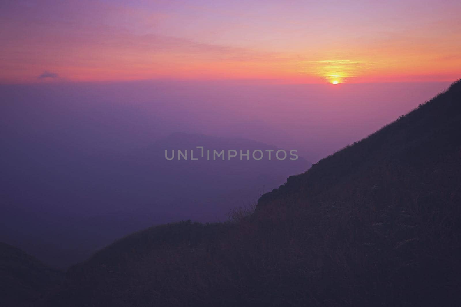 High ridges in the evening. Natural background images