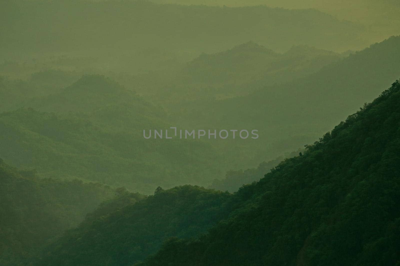 Mountain view in the morning before the sun rises