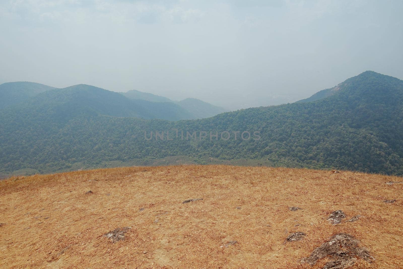 The highest point has mountains and the sky as the background.