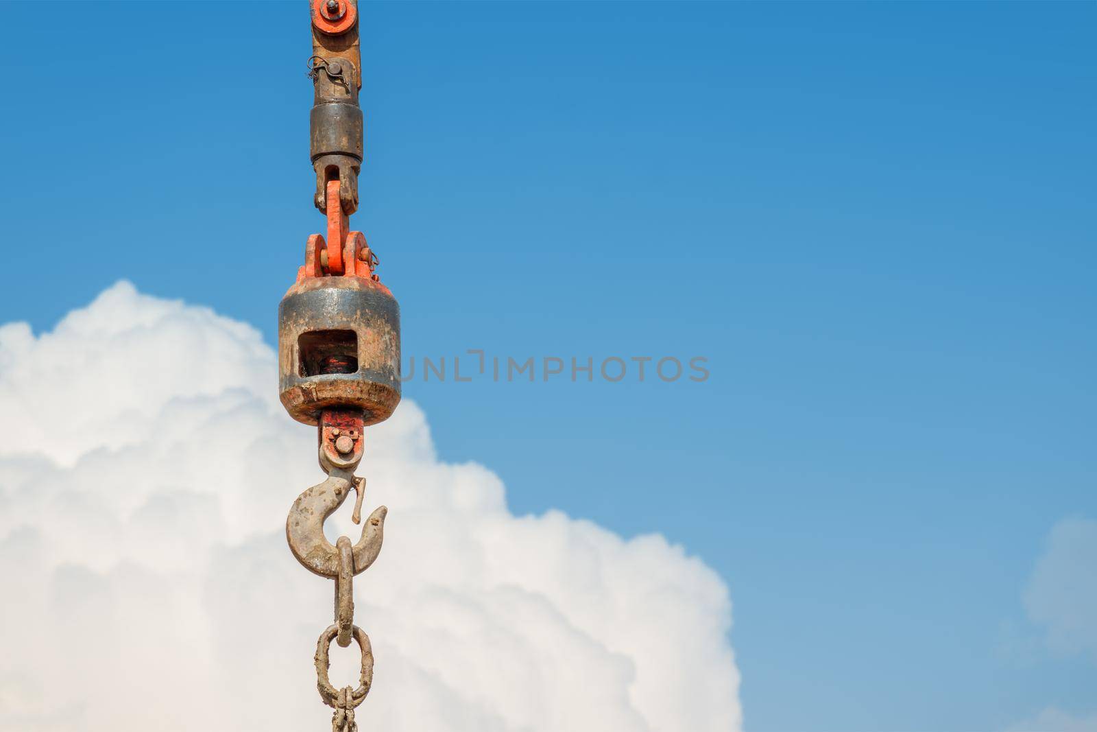 Construction crane With a blue sky background