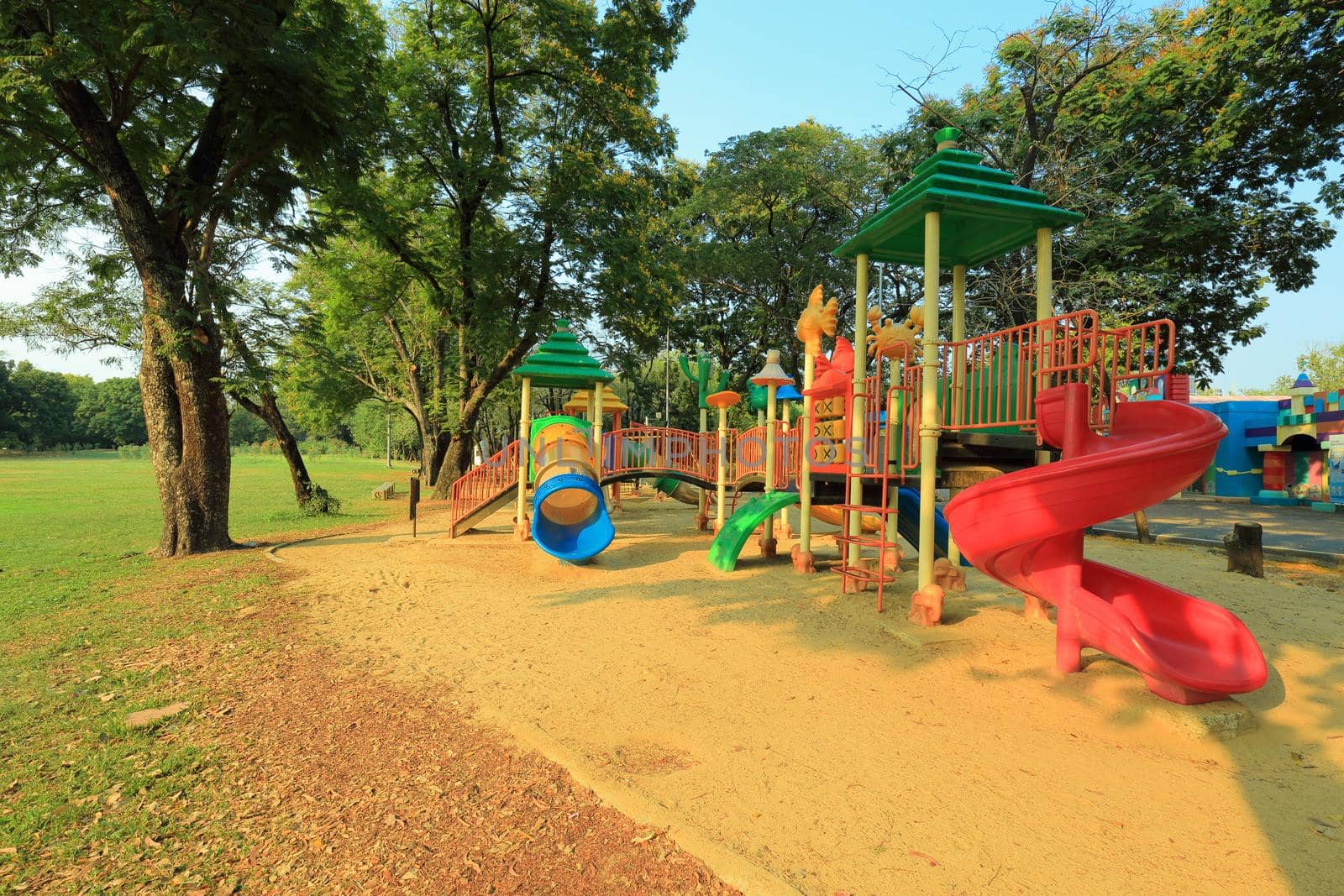 Playground for children On a sunny day