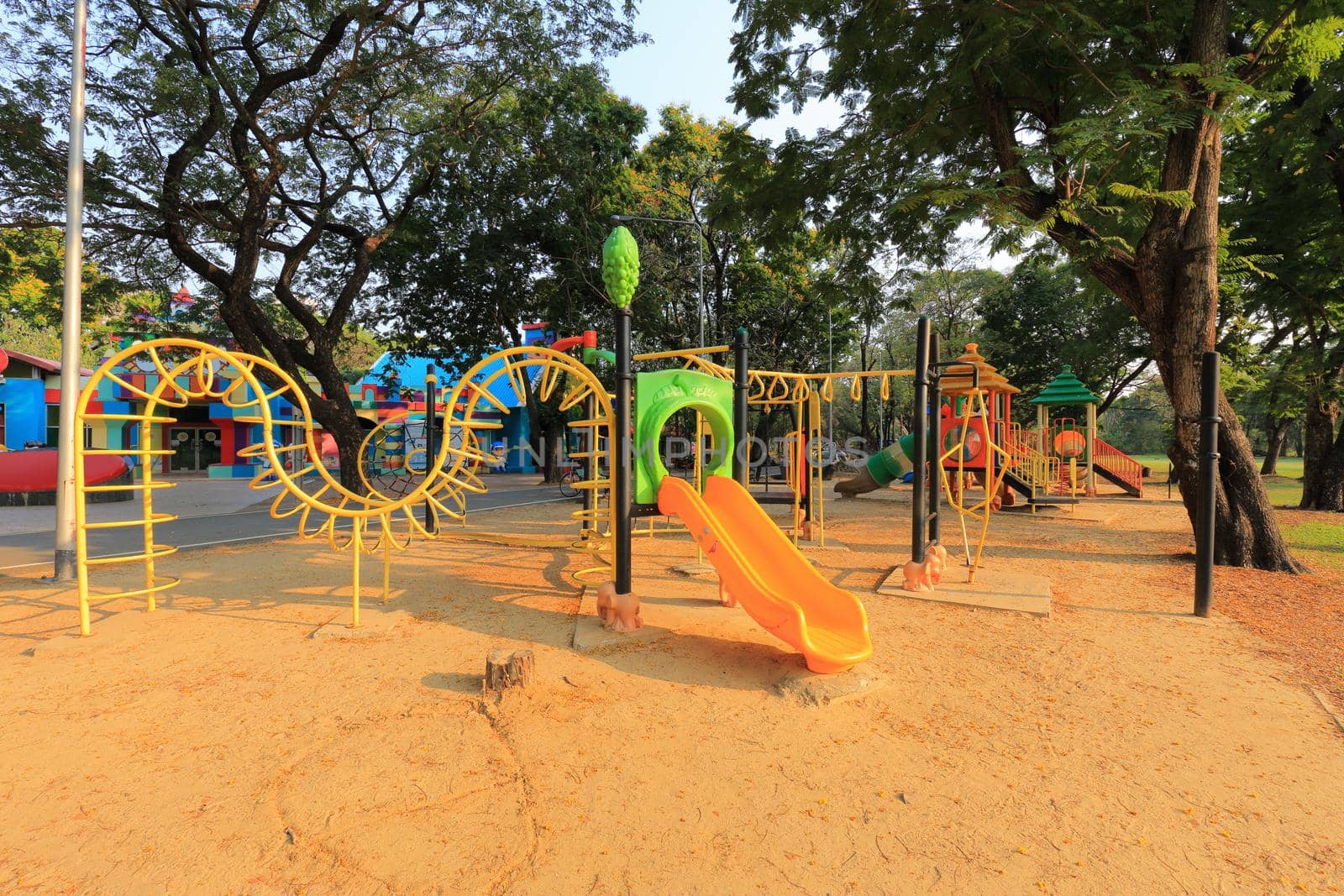 Playground for children On a sunny day