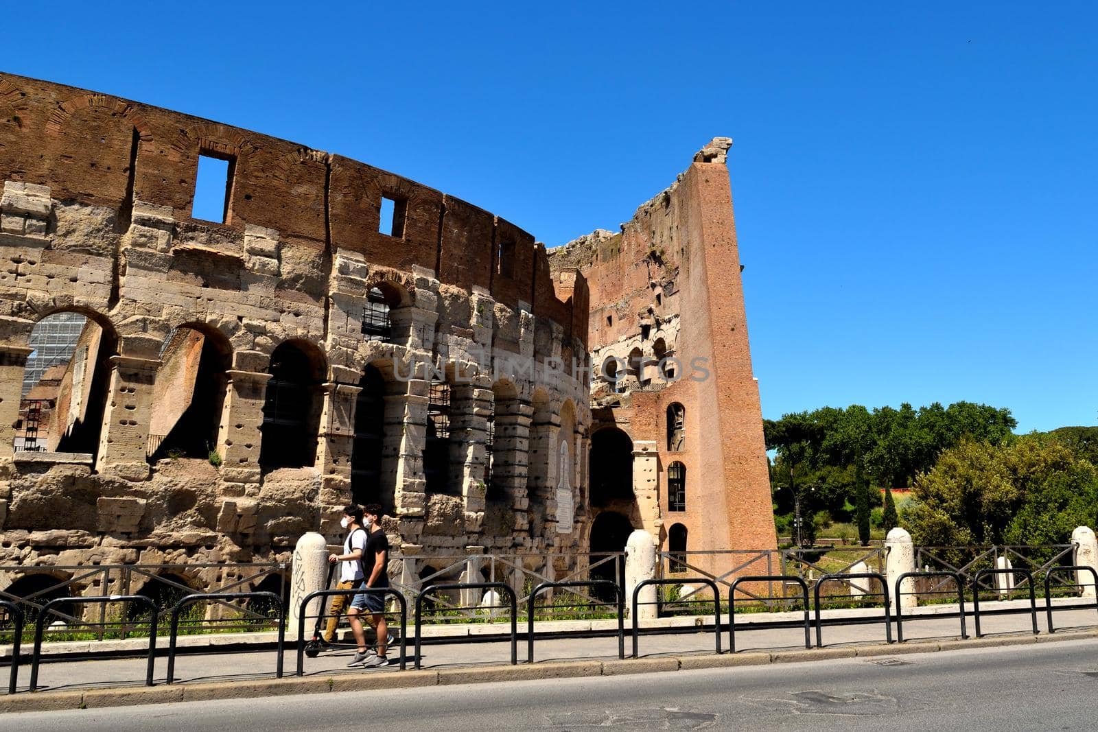 Colosseum without tourists due to the phase 2 of lockdown by silentstock639