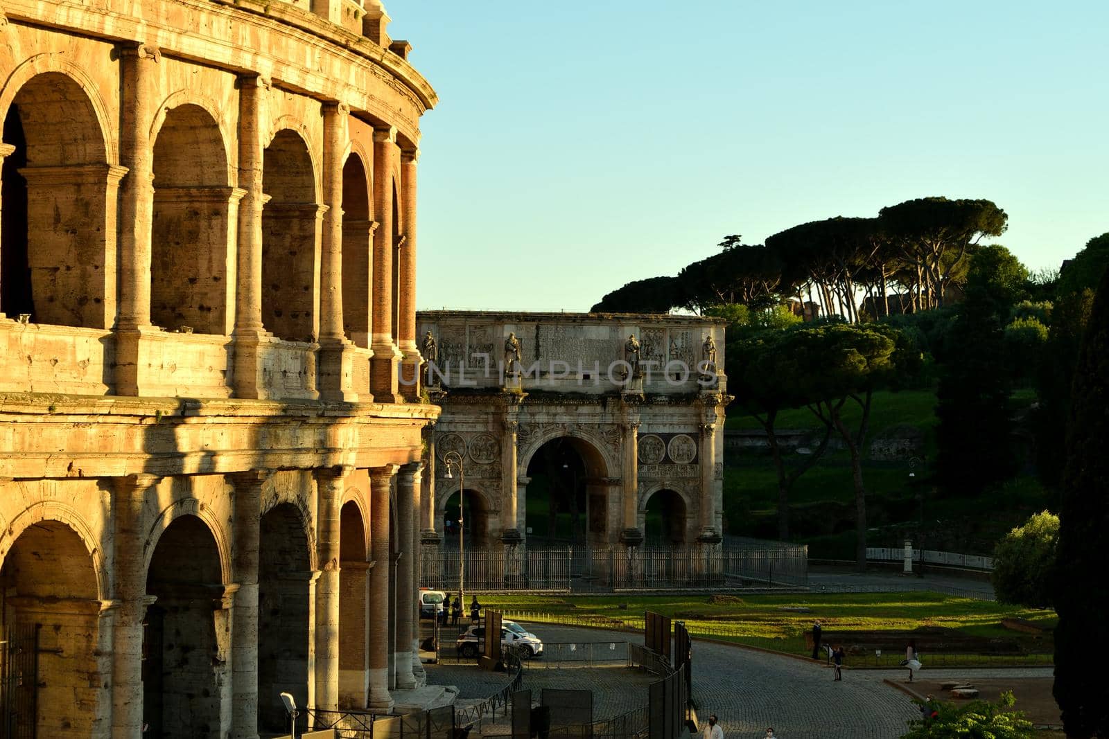 May 7th 2020, Rome, Italy: View of the Colosseum without tourists due to the phase 2 of lockdown