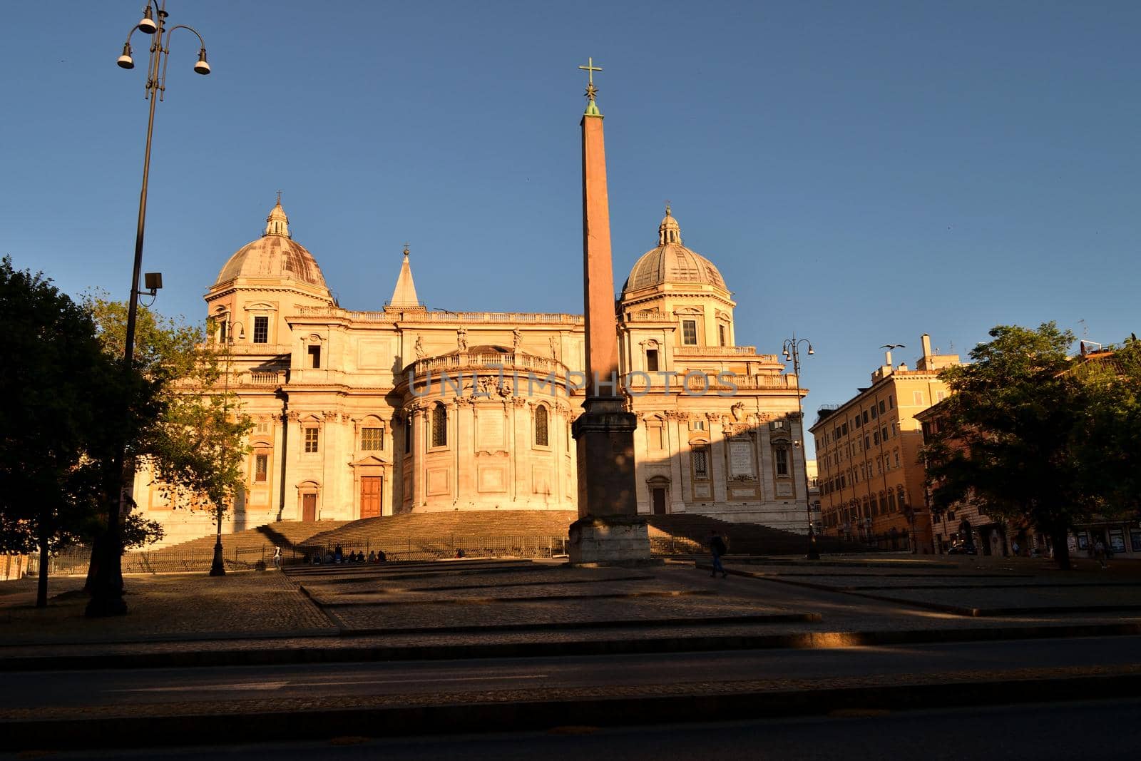 View of the Basilica di Santa Maria Maggiore without tourists due to the phase 2 of lockdown by silentstock639