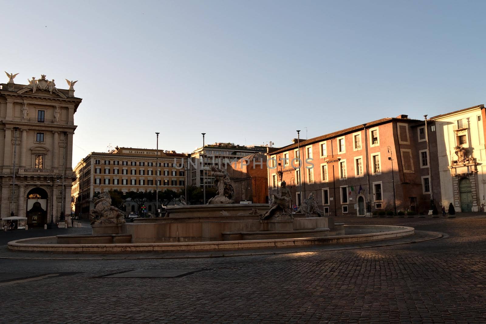 View of the Republic Square without tourists due to the phase 2 of lockdown by silentstock639