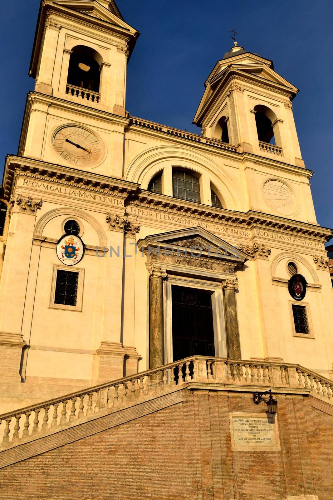 View of the Trinita dei Monti without tourists due to the phase 2 of lockdown by silentstock639