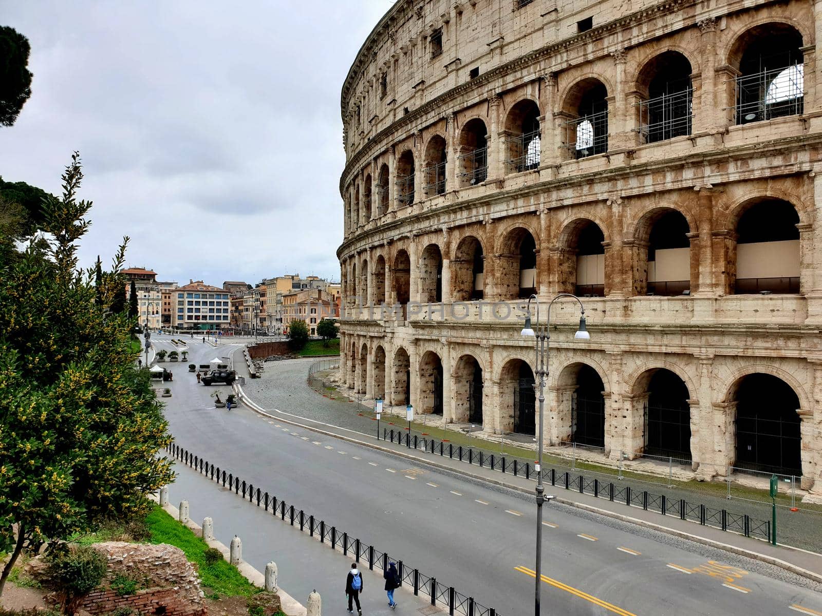 March 13th 2020, Rome, Italy: View of the Colosseum without tourists due to the quarantine