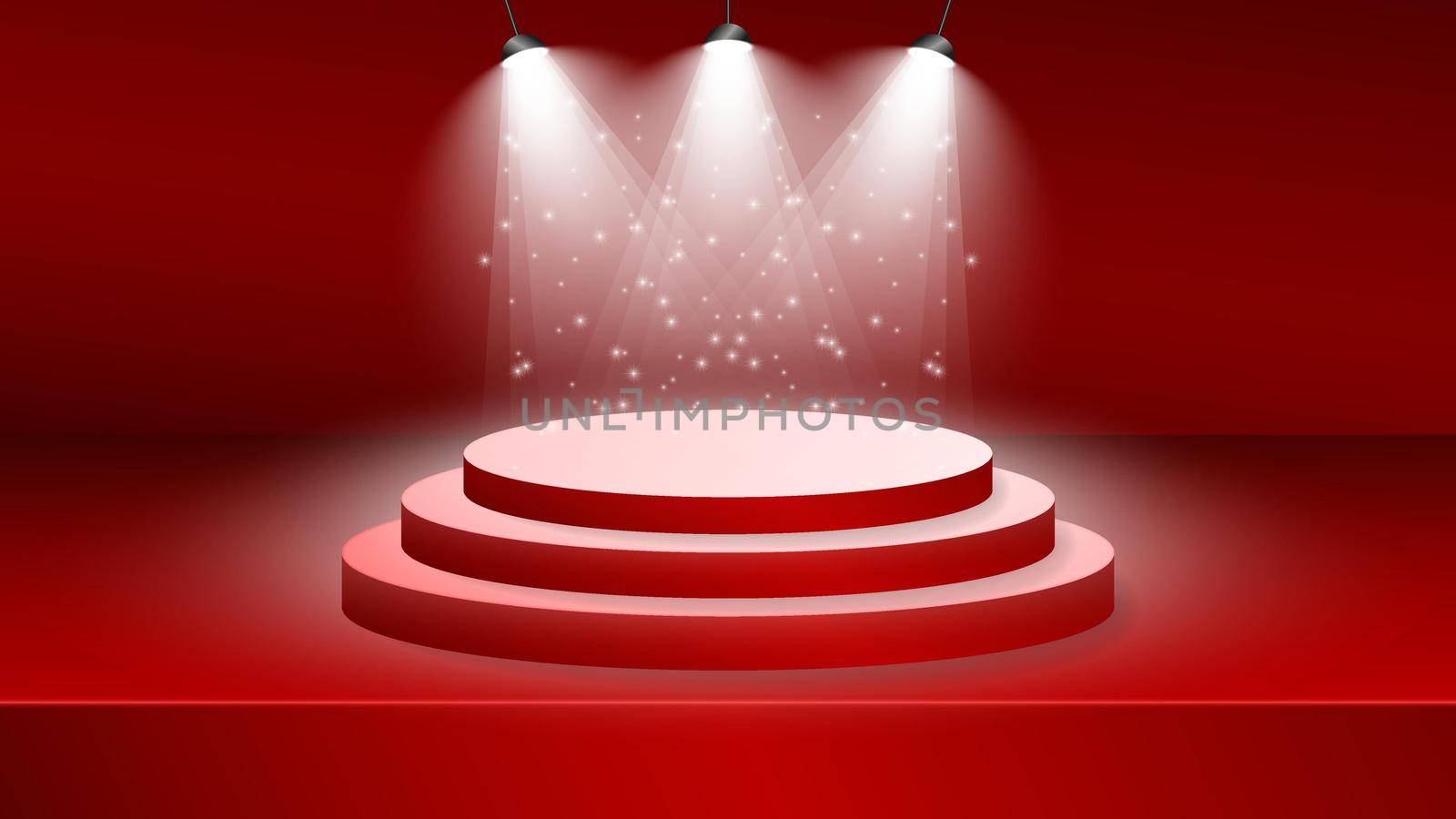 EPS10 vector background. A wonderful stage with full of bright lights.
