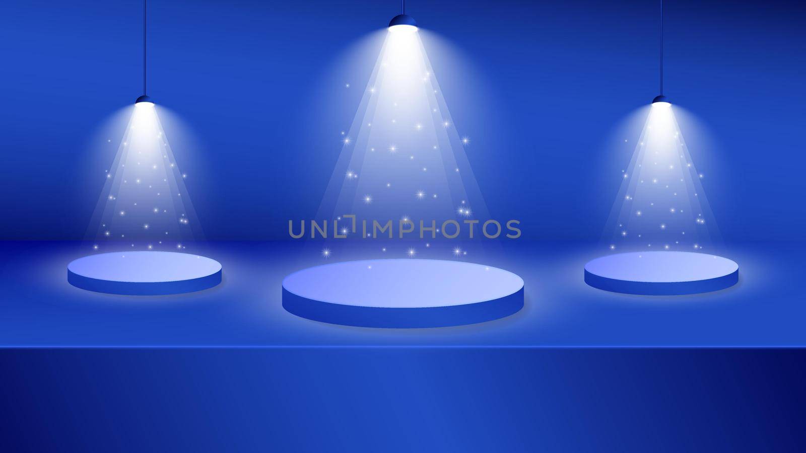 EPS10 vector background. A wonderful stage with full of bright lights. by silentstock639