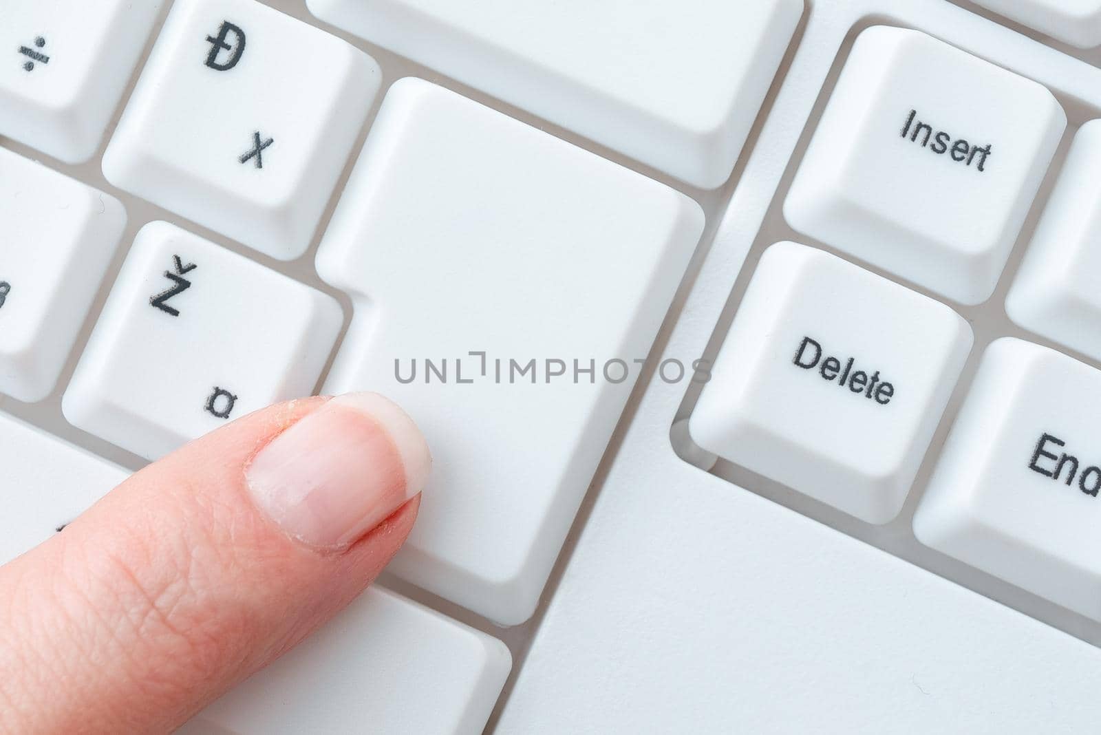 Business Lady Pointer Pressing Keybord Keys, Hand Touching Console Buttons, Gentle Man Finger Showing Click Here, Start Messeging Update by nialowwa