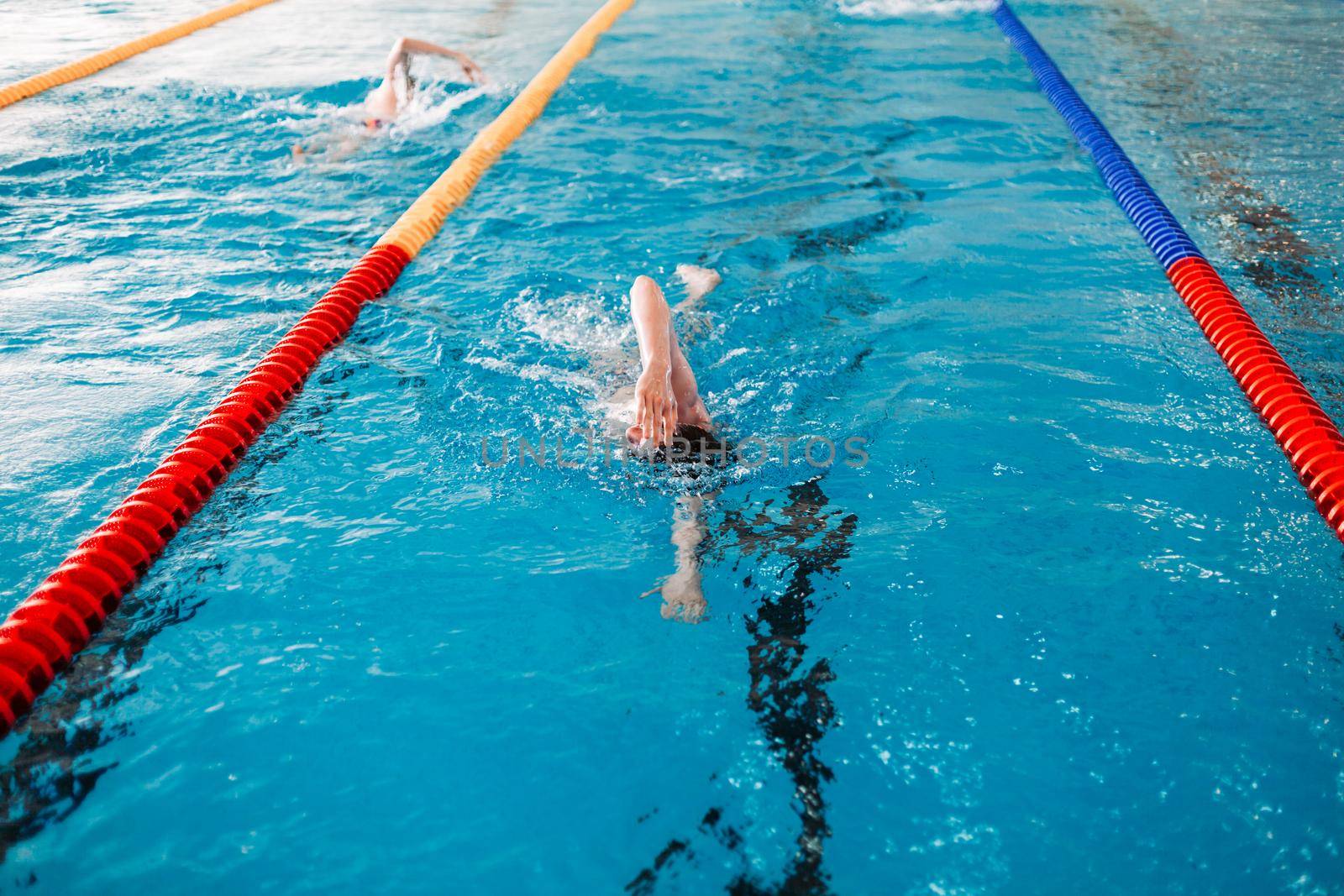 swimming competitions in the swimming pool.