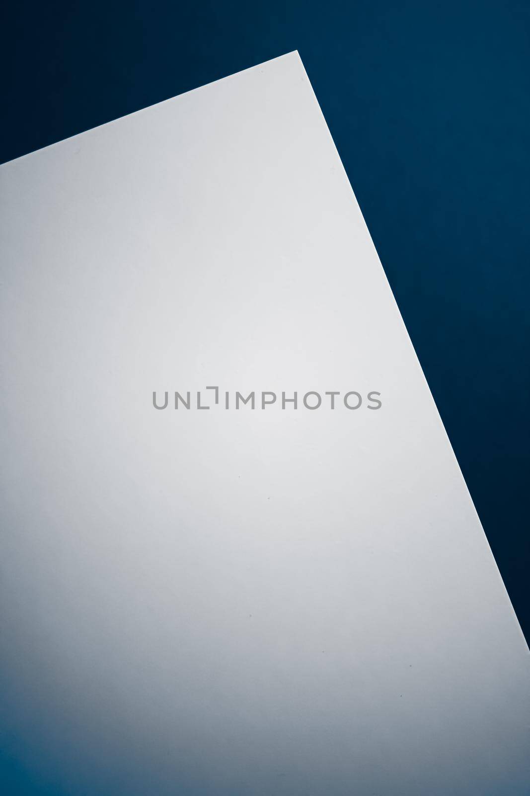 Blank A4 paper, white on blue background as office stationery flatlay, luxury branding flat lay and brand identity design for mockup.