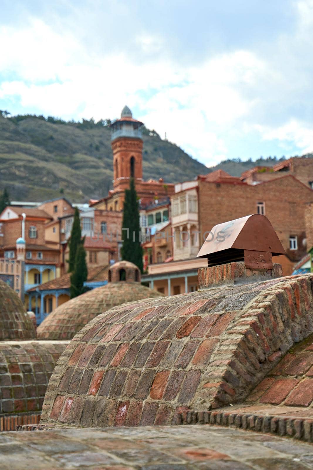 Popular city landmark in Tbilisi. Ancient underground complex of sulfur baths.