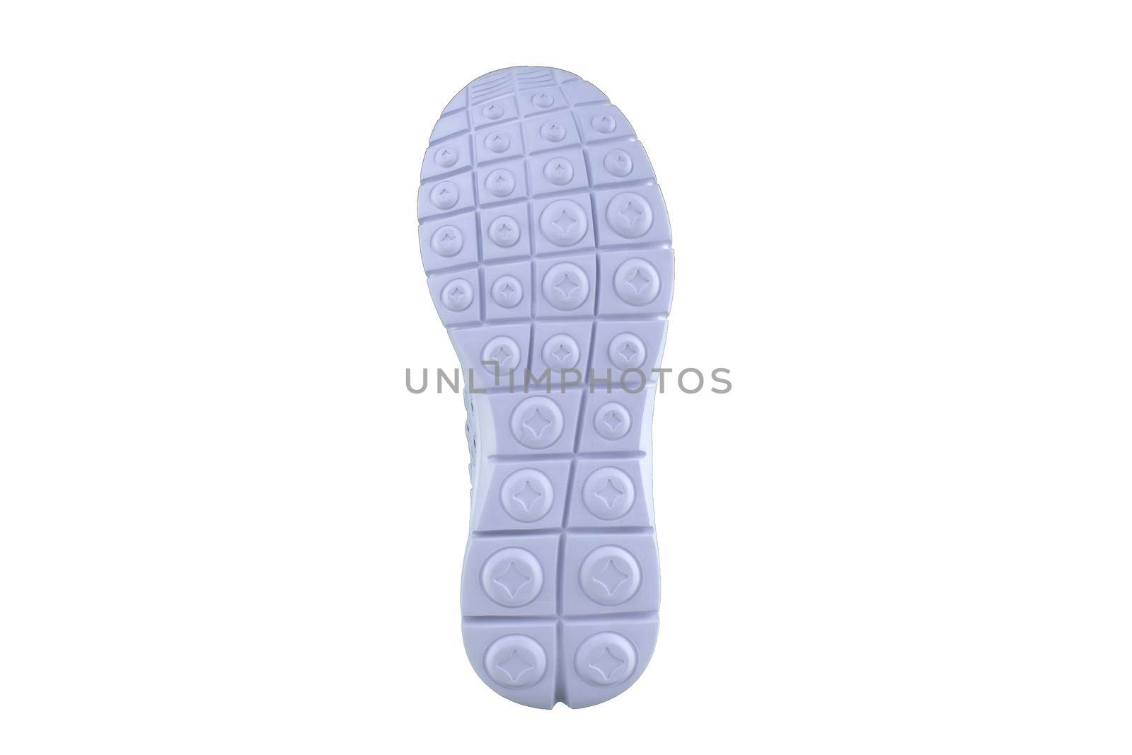 White rubber sole with sneakers on a white background.