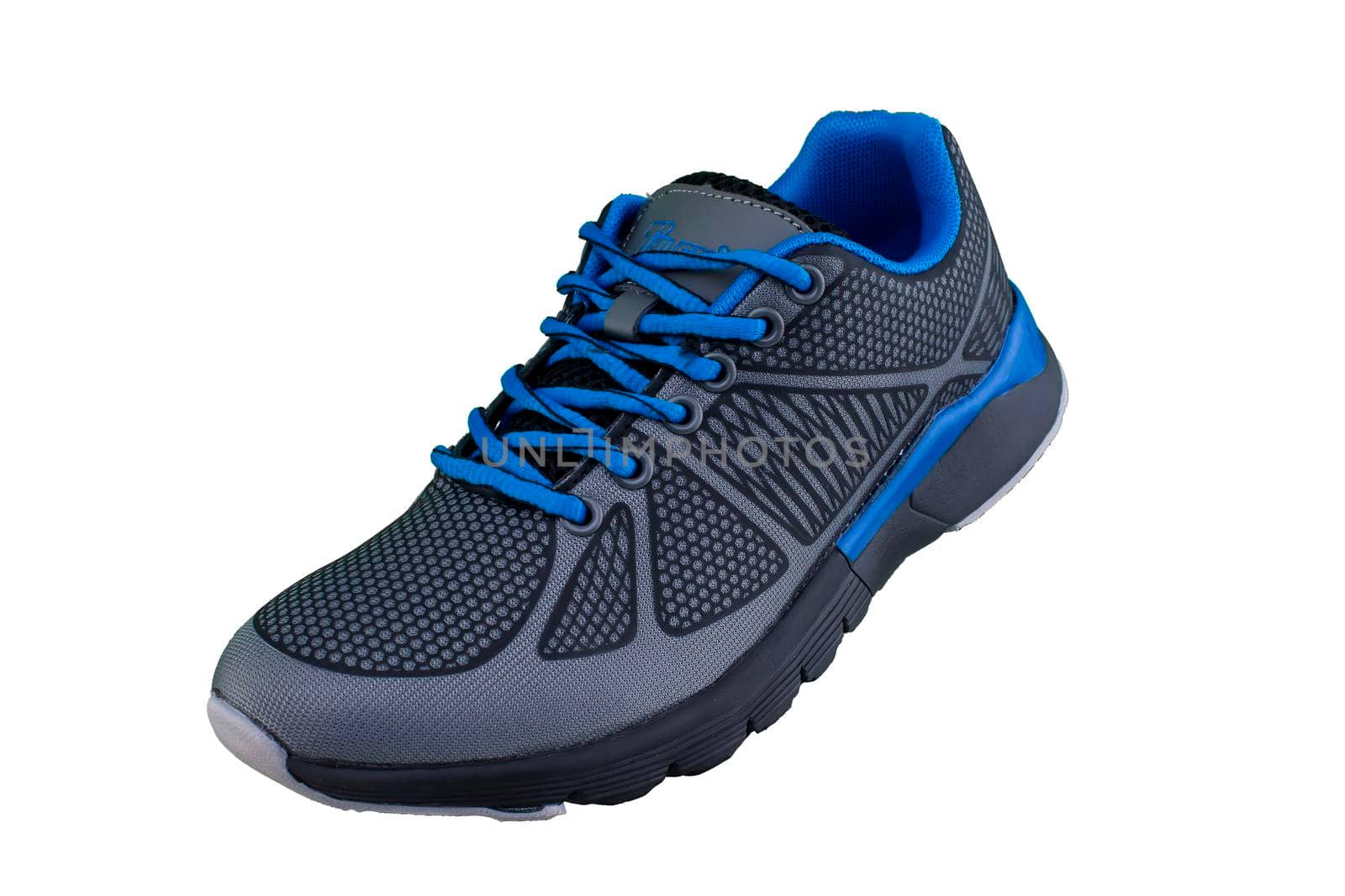 Sneakers black and blue. Sport shoes on white background