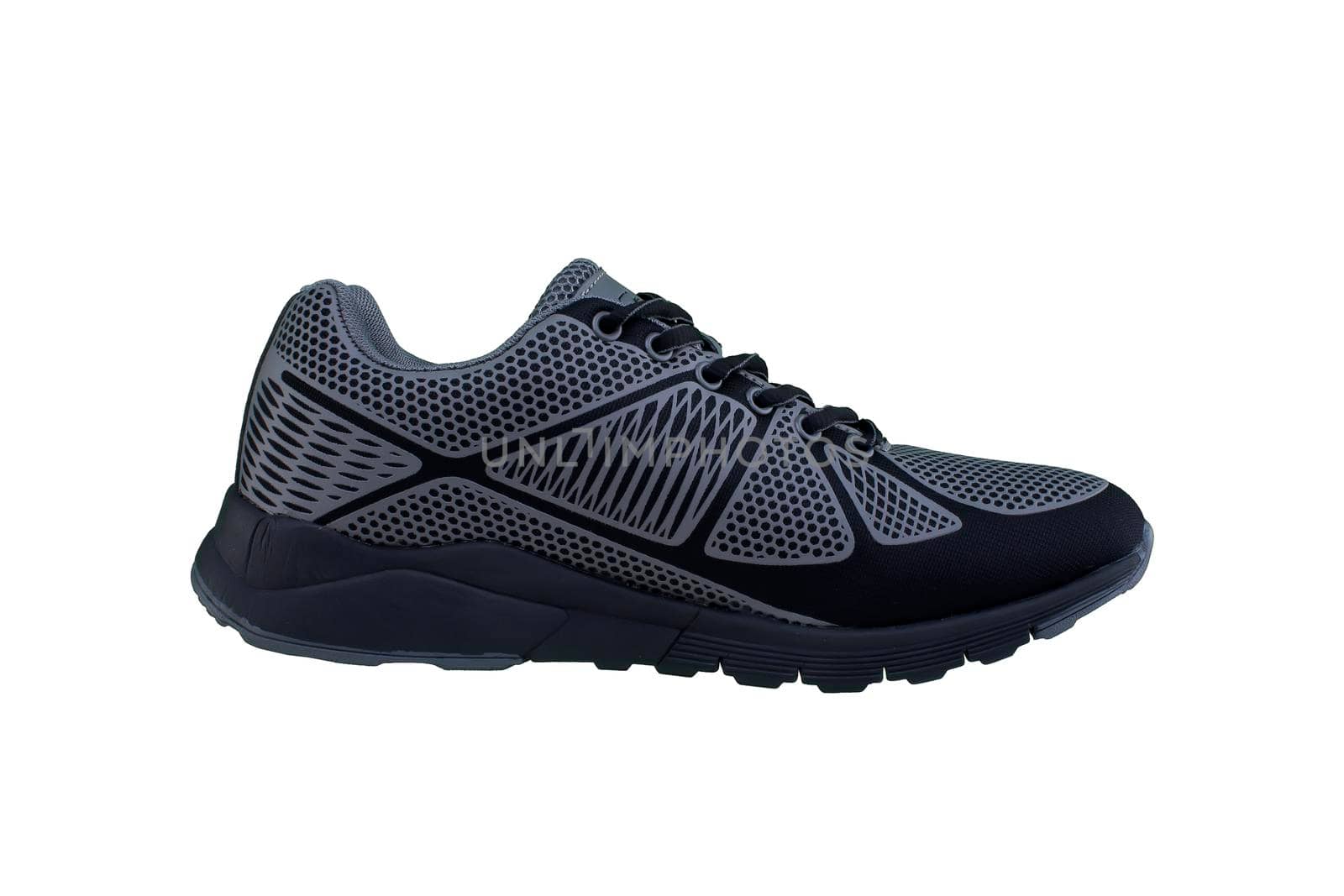 Sneakers black and gray. Sport shoes on white background