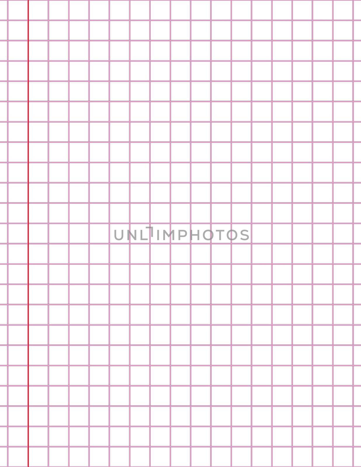 Graph paper. Printable squared grid paper with color horizontal lines. Geometric background for school, textures, notebook, diary. Realistic lined paper blank size Letter.