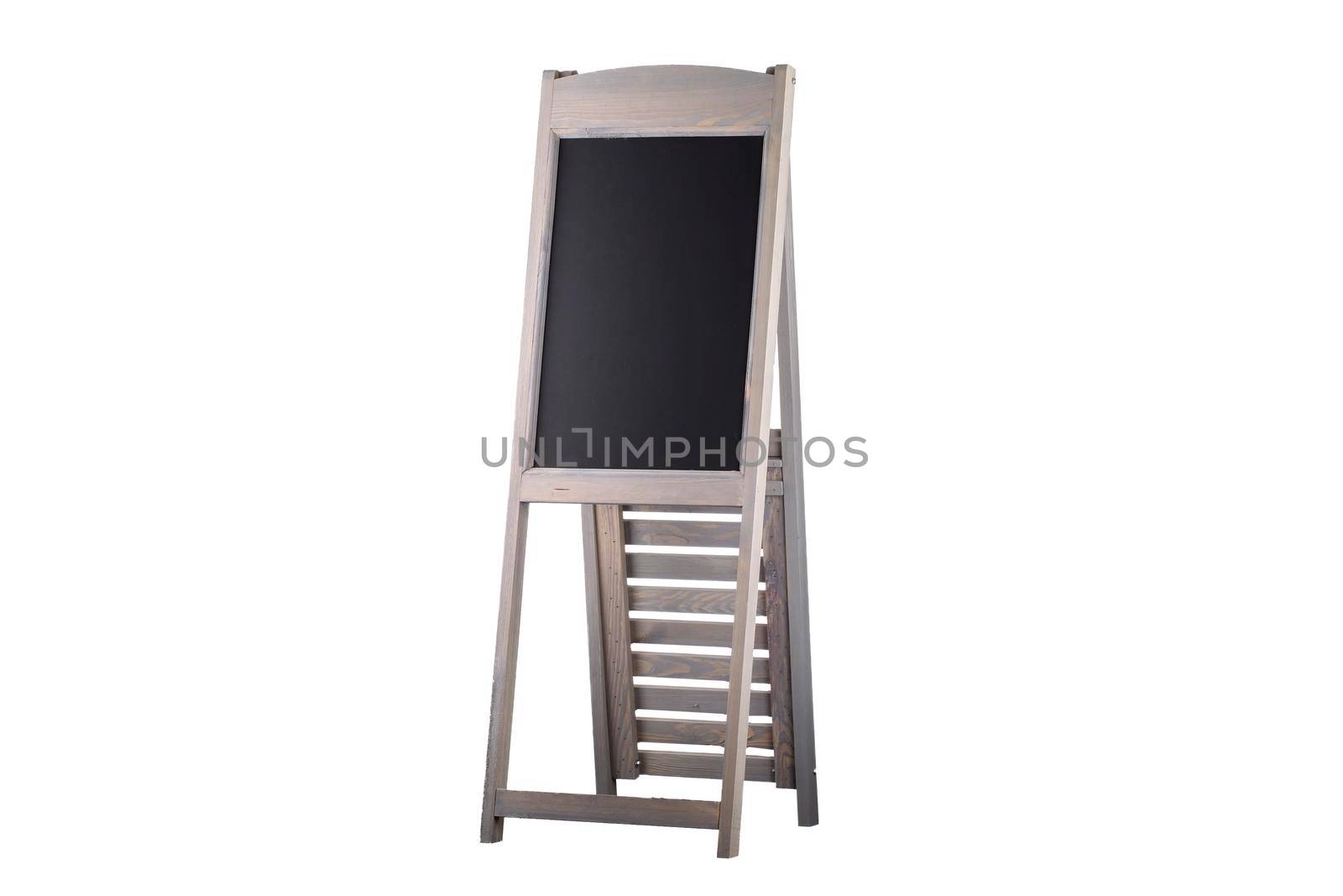 Blackboard easel on a white background