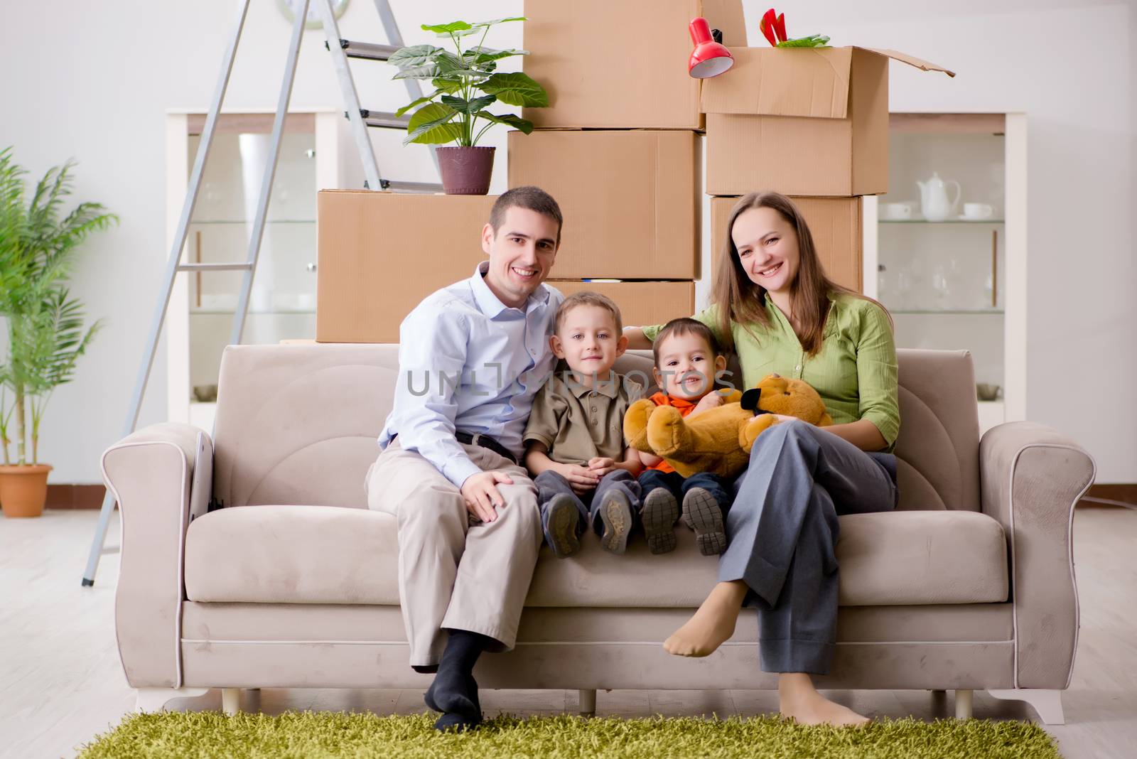 Young family enjoying time at home