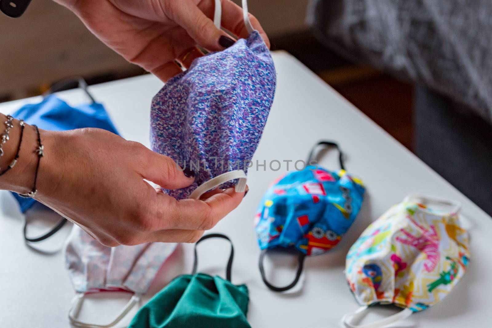 Modern homemade masks using to protect from coronavirus. Covid 19.