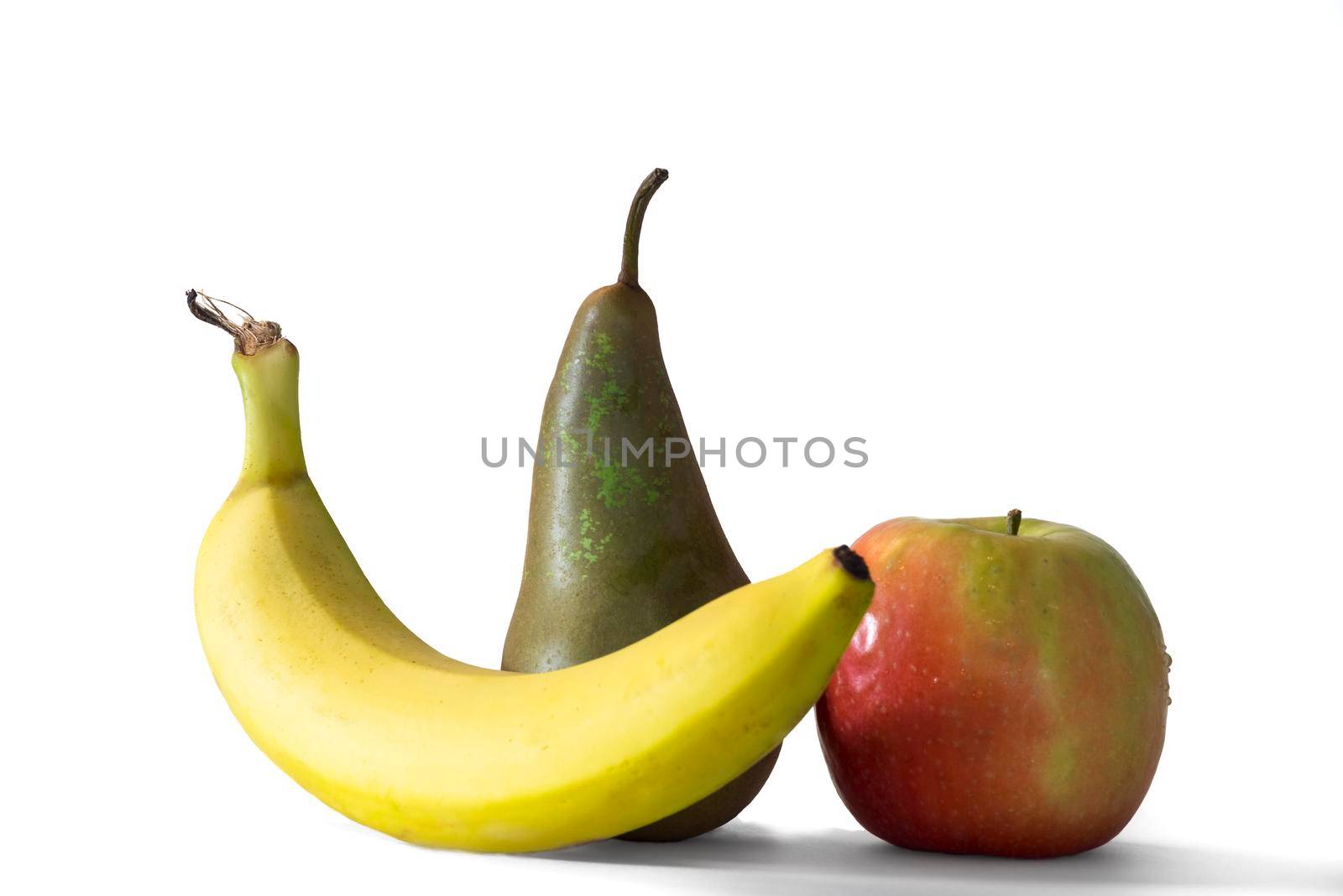 Apple, Pear, Banana isolated in white