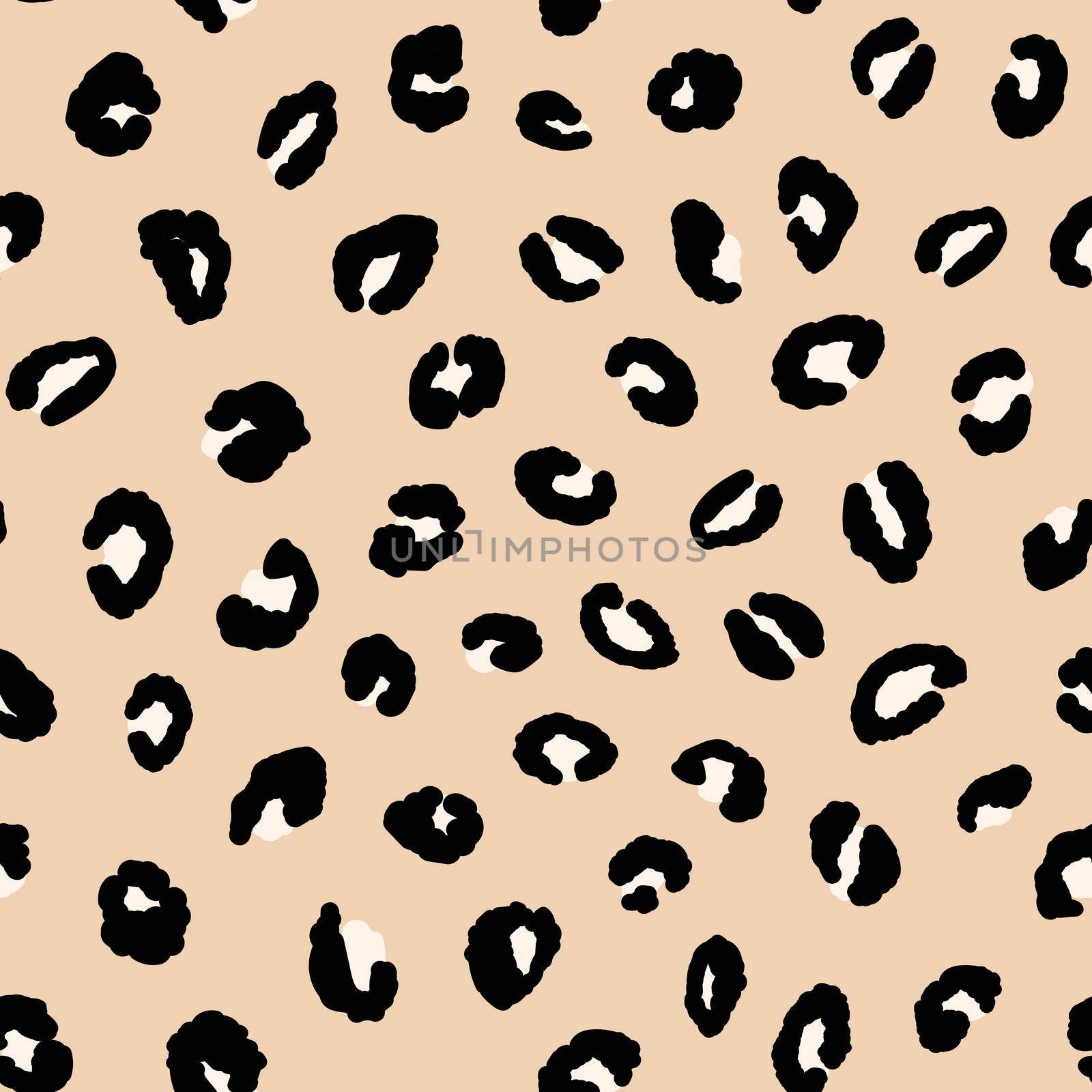 Abstract modern leopard seamless pattern. Animals trendy background. Beige and white decorative vector illustration for print, card, postcard, fabric, textile. Modern ornament of stylized skin by allaku