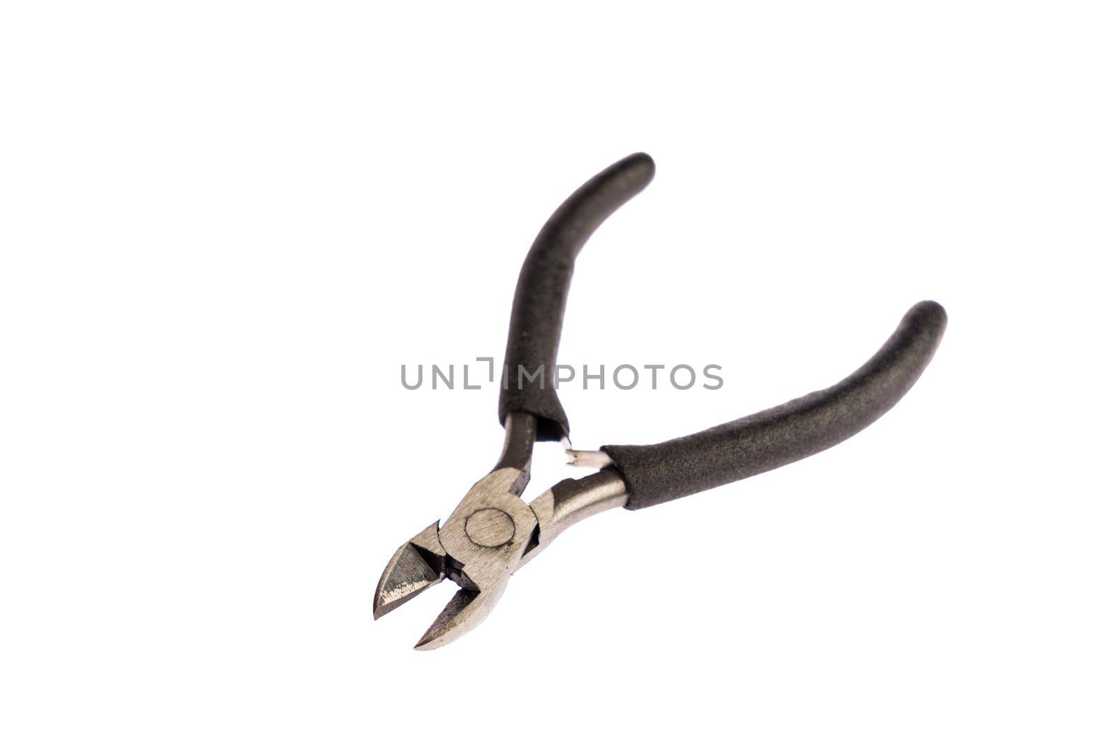 Side cut pliers for arts and crafts isolated on white