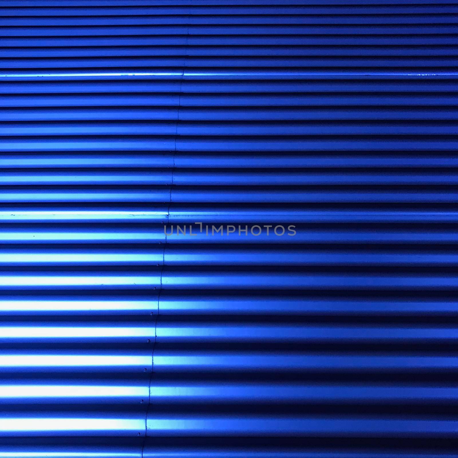 Full frame background of blue building with corrugated iron by LeoniekvanderVliet