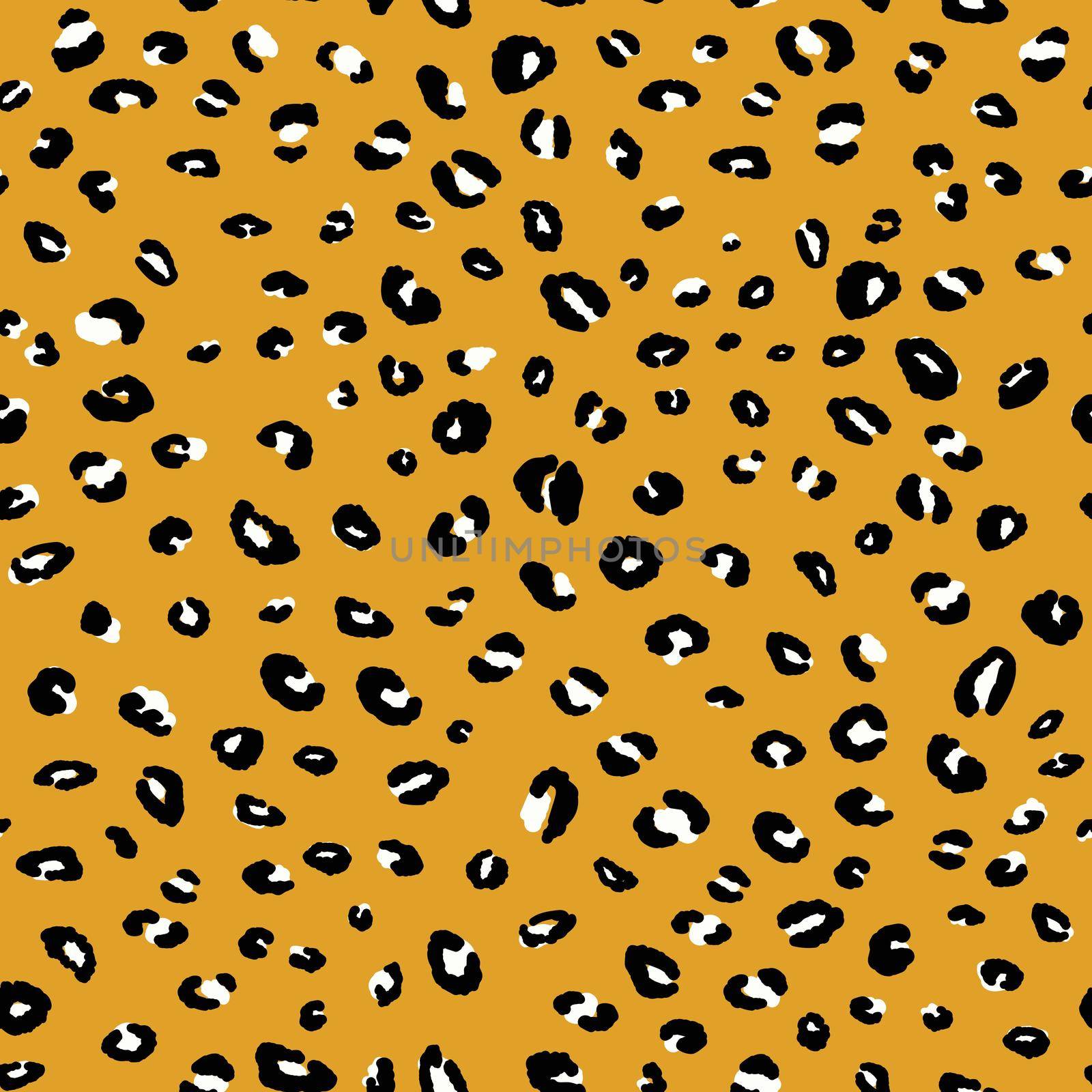 Abstract modern leopard seamless pattern. Animals trendy background. Yellow and black decorative vector stock illustration for print, card, postcard, fabric, textile. Modern ornament of stylized skin by allaku