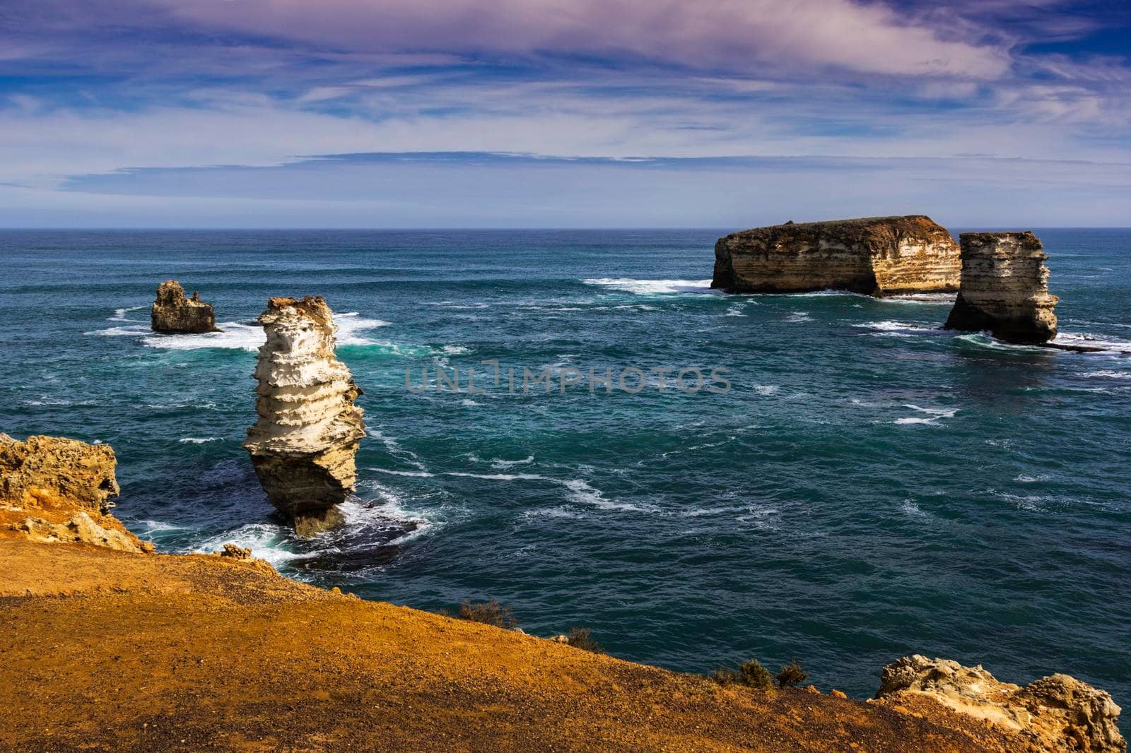 Cliffs and rock formation in Victoria. Victoria, Australia. 