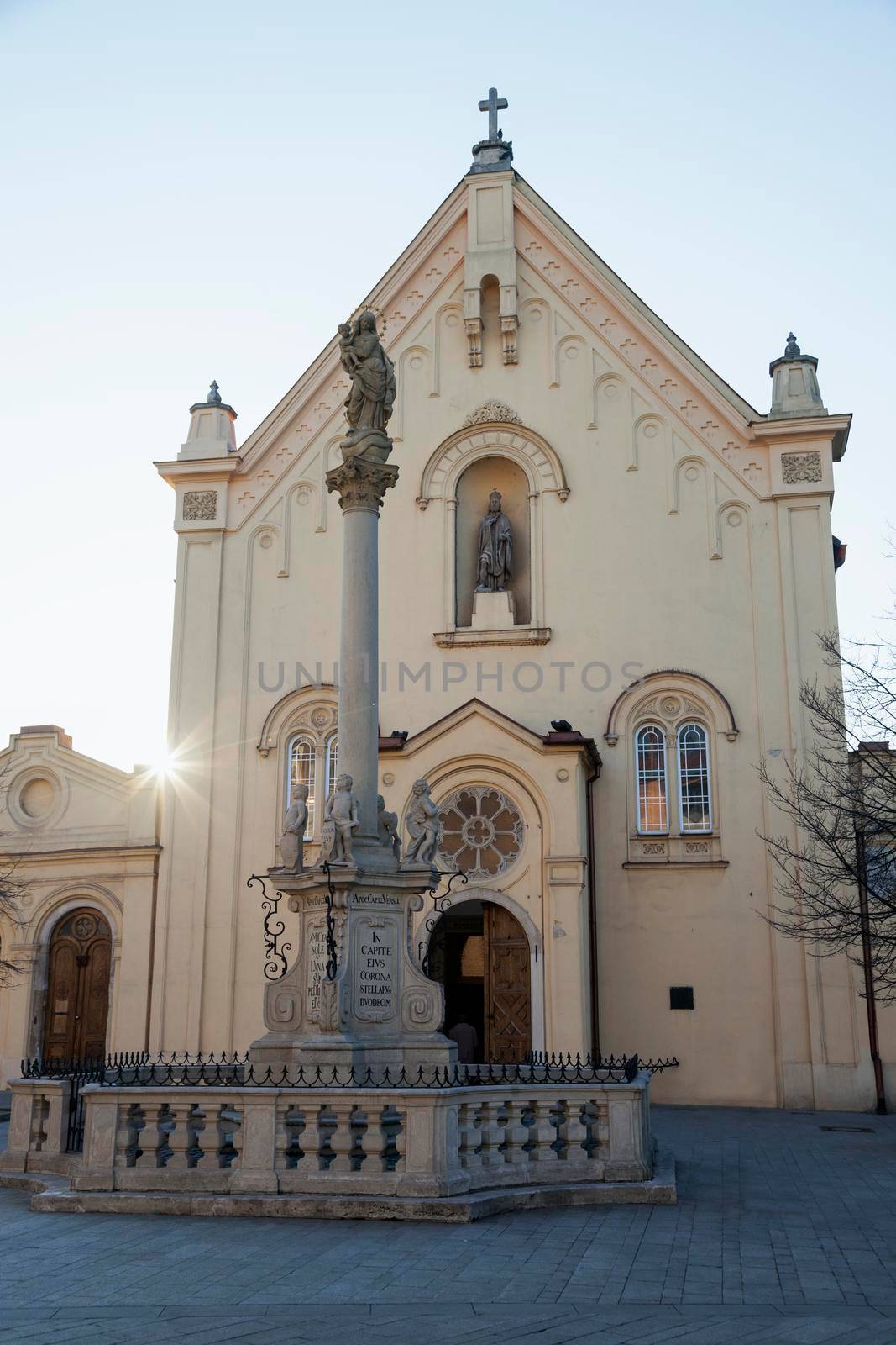 Capuchin Church in Bratislava seen early morning. Bratislava, Slovakia.