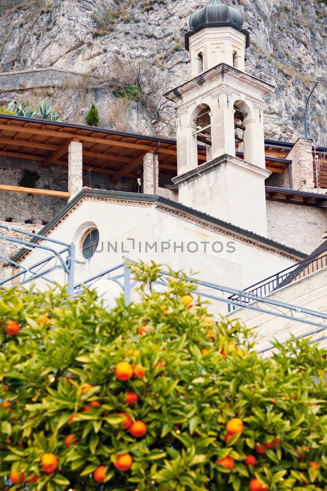 Church in Limone sul Garda. Limone sul Garda, Lombardy, Italy.