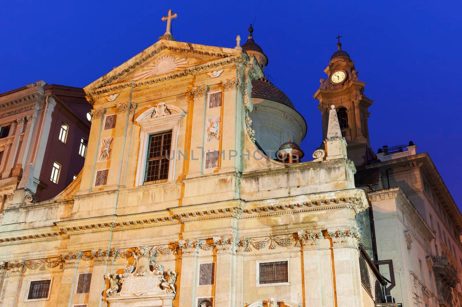 Church of Jesus (Chiesa del Gesu) in Genoa. Genoa, Liguria, Italy,