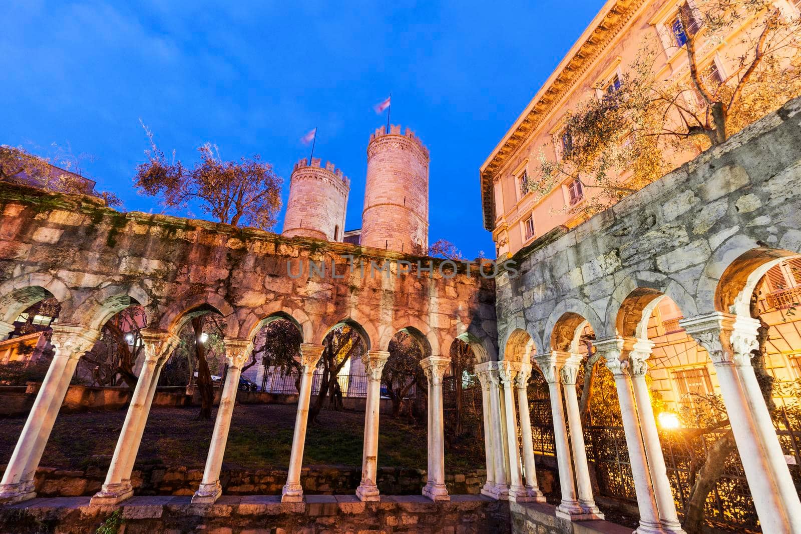 Porta Soprana in Genoa. Genoa, Liguria, Italy,