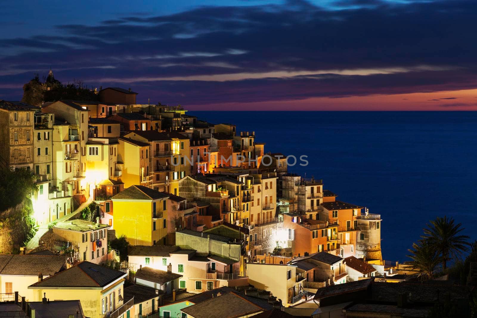 Sunset in Manarola. Manarola, Liguria, Italy