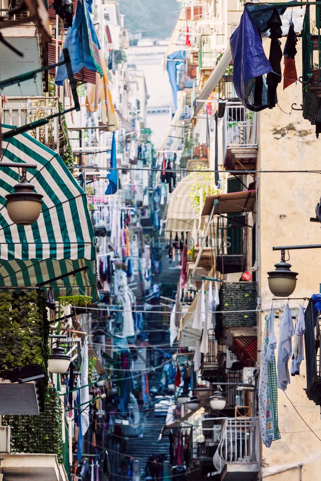 Narrow streets of Naples. Naples, Campania, Italy.