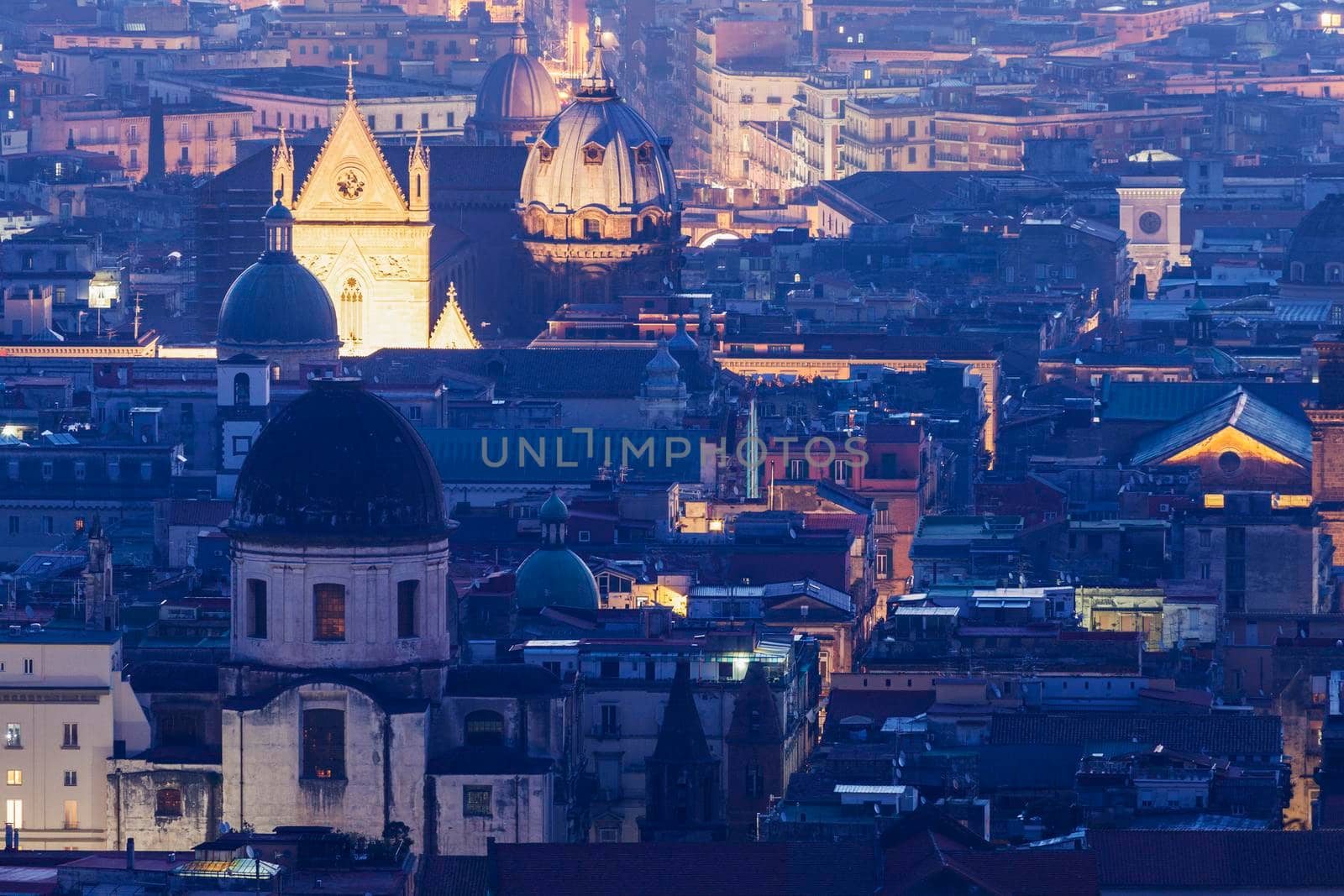 Naples panorama at sunrise. Naples, Campania, Italy.