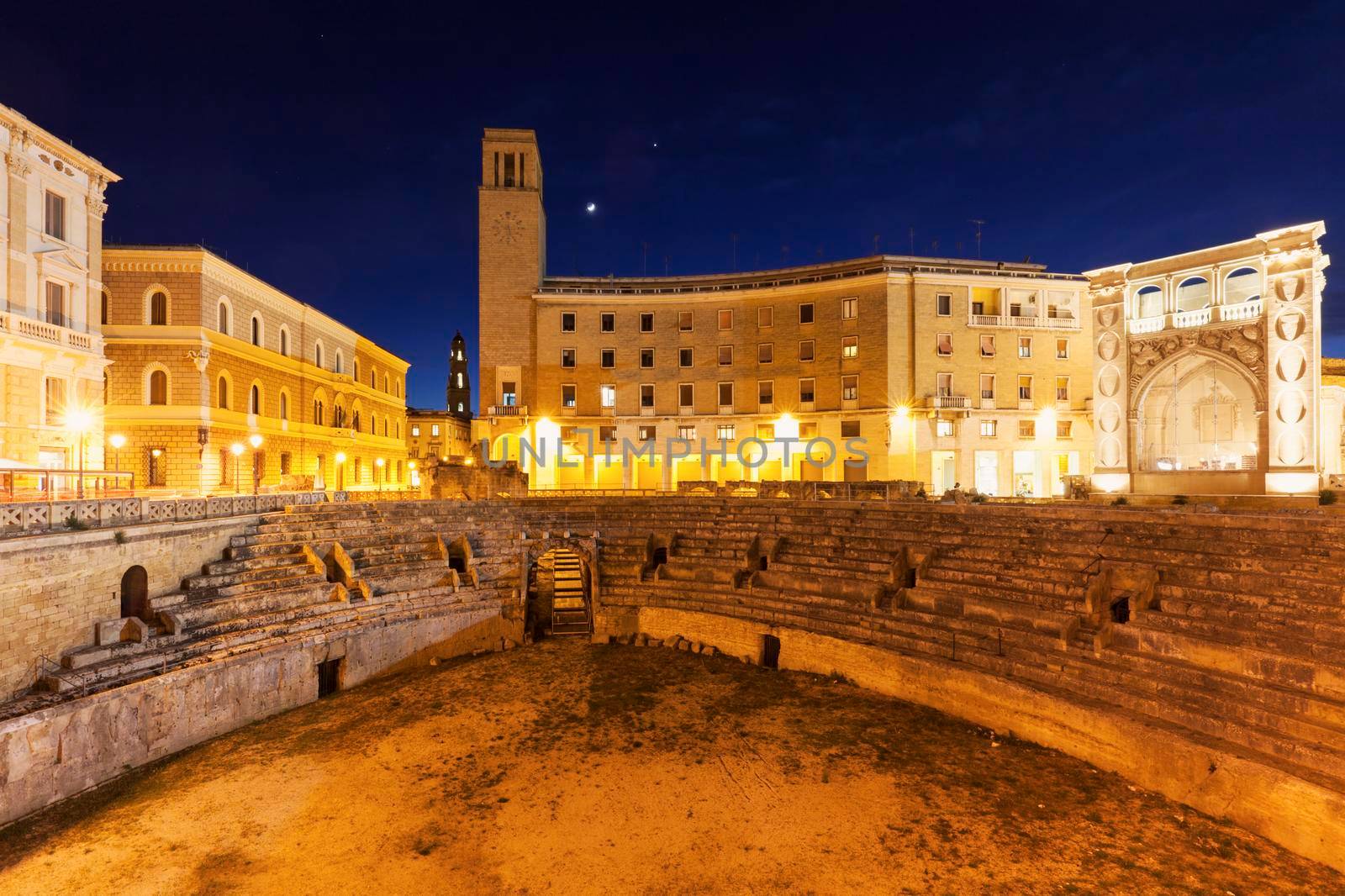 Piazza Santo Oronzo and Roman Amphitheatre in Lecce. Lecce, Apulia, Italy